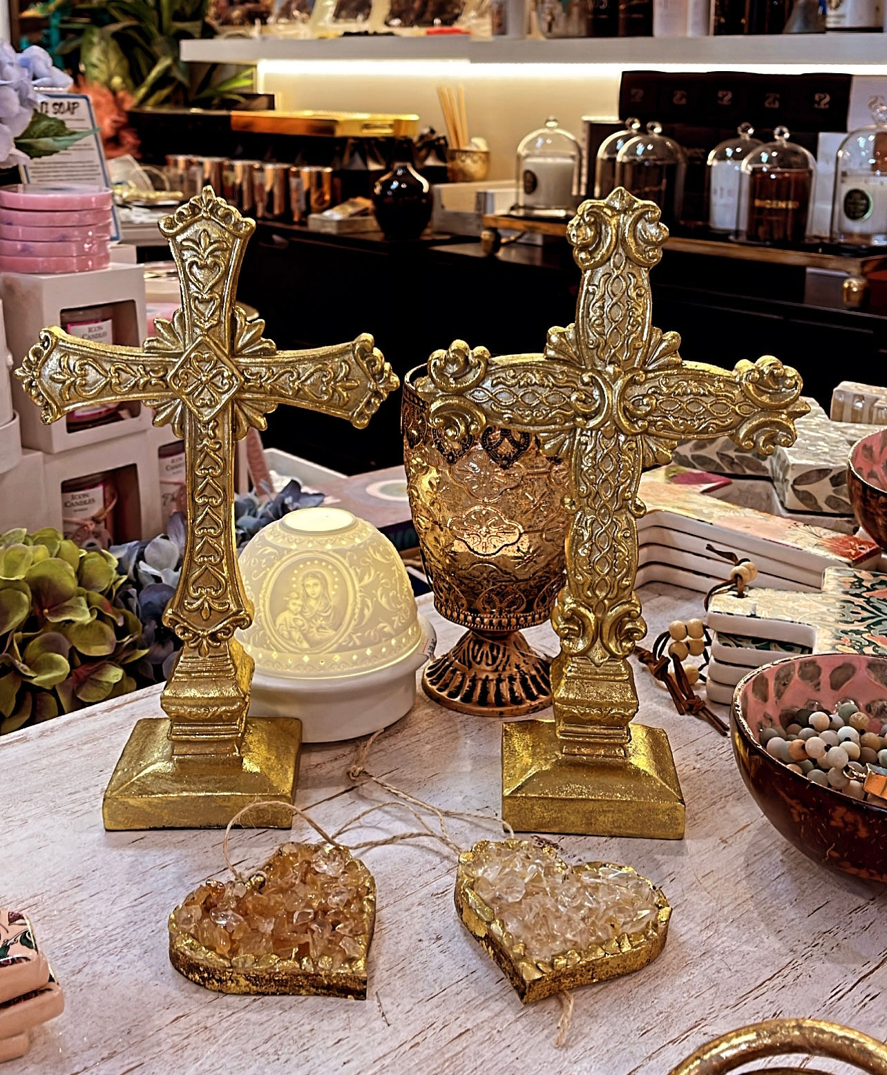 Resin cross on stand 