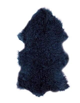 Navy Tibetan Throw Rug Hide