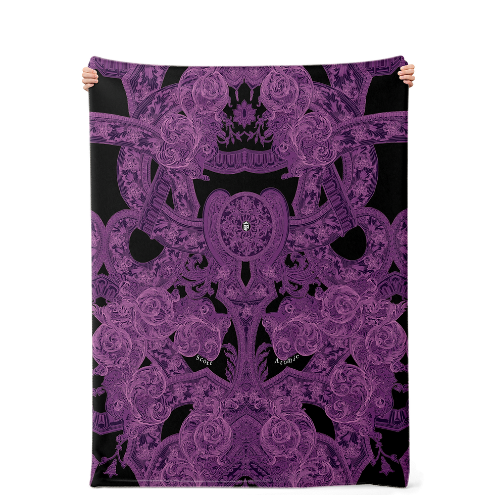 Thumbnail: Purple Vintage Gothic Premium Microfleece Blanket