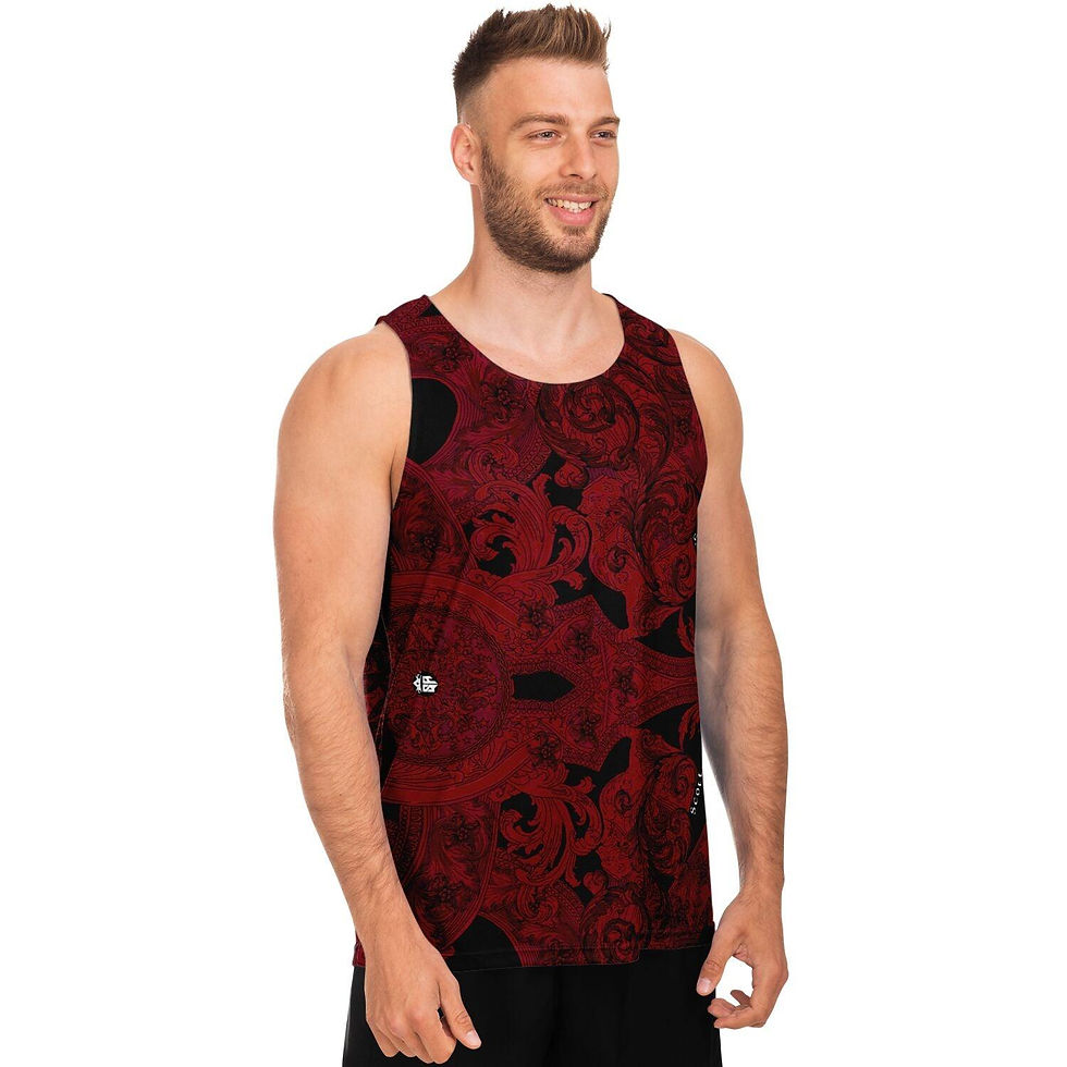 Thumbnail: Burgundy Gothic Vintage Scott Atomic Unisex Tank Top