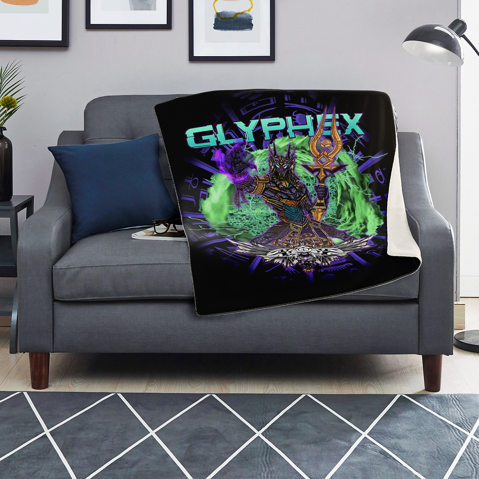 Thumbnail: Glyphex Anubis Premium Microfleece Blanket