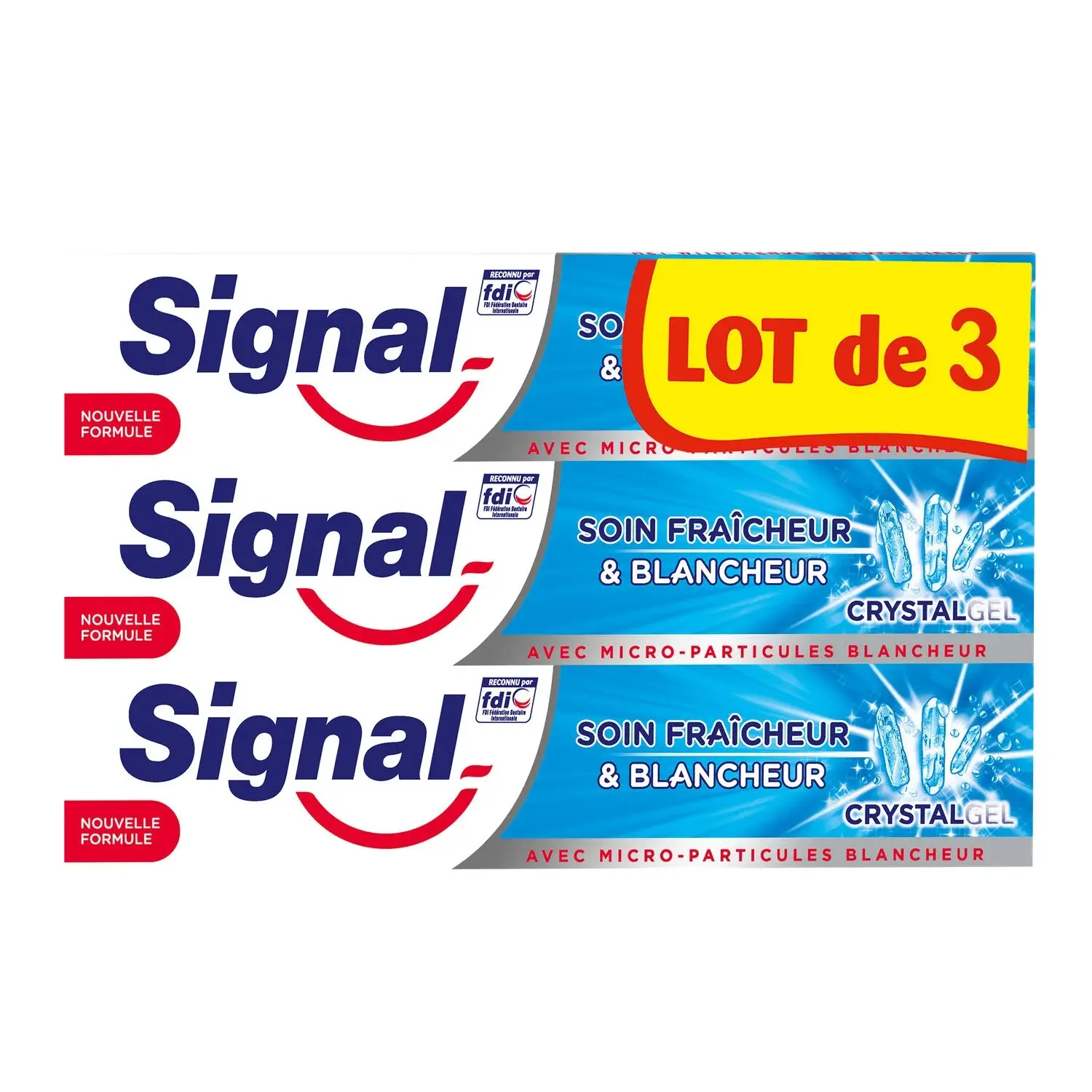 Lot de 3 Signal Dentifrice soin Fraîcheur Blancheur efficace 75ml