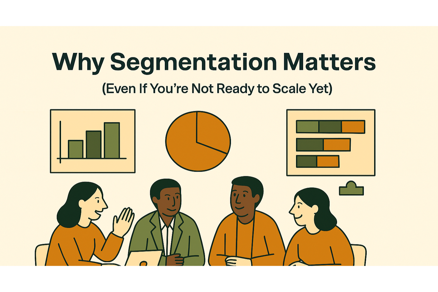 Team members discussing customer segmentation