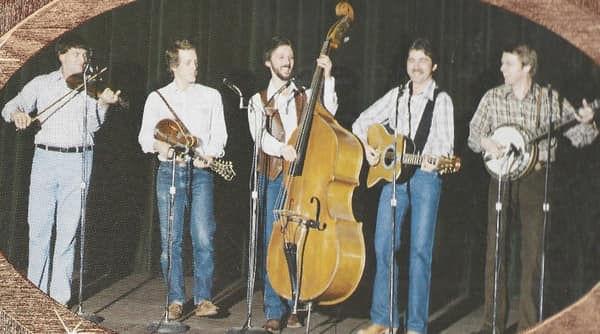 An old photo of a group of bluegrass musicians