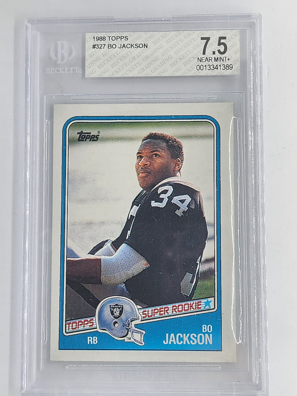 1988 TOPPS #327 BO JACKSON BECKETT GRADE 7.5