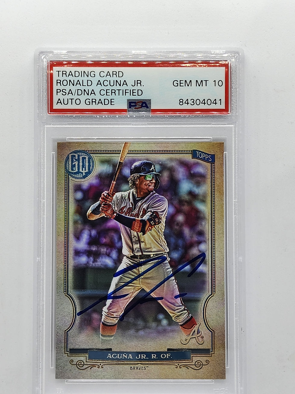 TRADING CARD RONALD ACUNA JR. PSA/DNA CERTIFIED AUTO GRADE