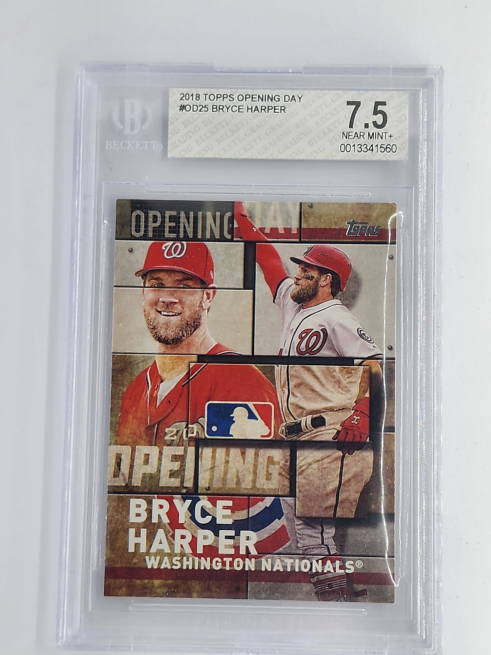 2018 TOPPS OPENING DAY #0D25 BRYCE HARPER BECKETT GRADE 7.5