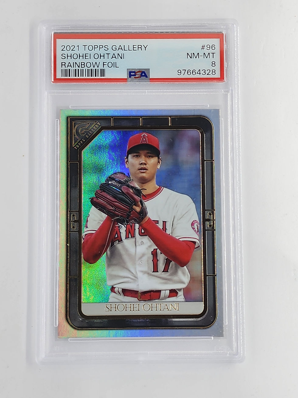 2021 TOPPS GALLERY SHOHEI OHTANI RAINBOW FOIL PSA GRADE 8