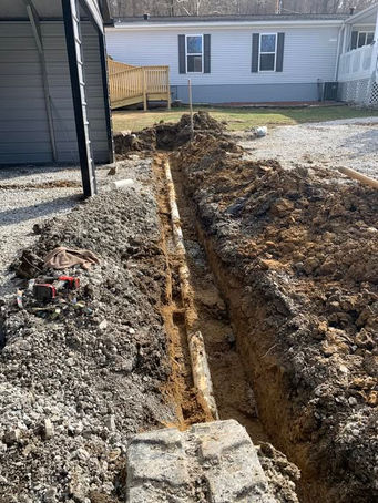 Picture of sewer line repair.