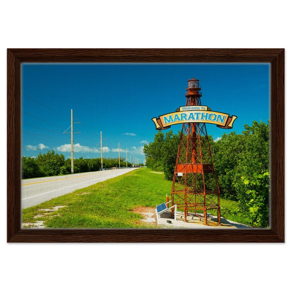 Thumbnail: Marathon Seven Mile The Florida Keys Framed Canvas