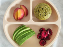 A colourful plate for baby-led weaning