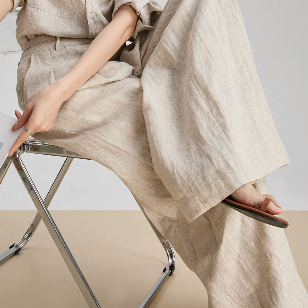 Thumbnail: Women's Linen Shirt and Pants Set