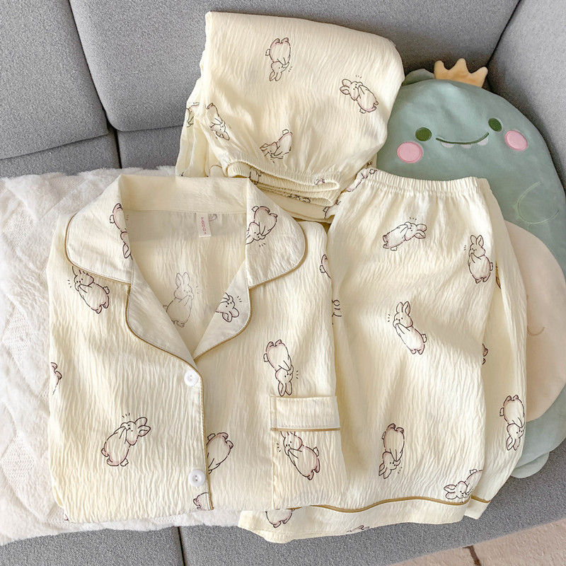 Thumbnail: Women's Cotton Three-Piece Pajama Set