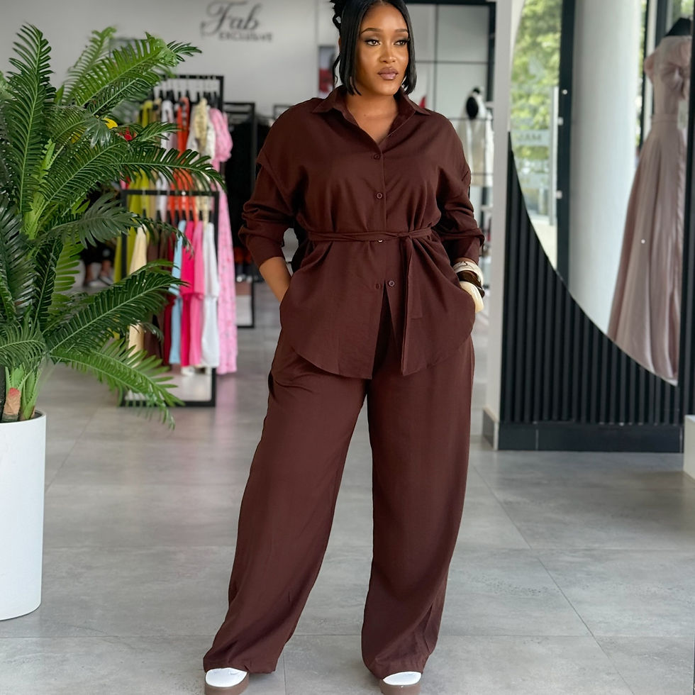 Thumbnail: Women's Drawstring Waist Cardigan and Trousers