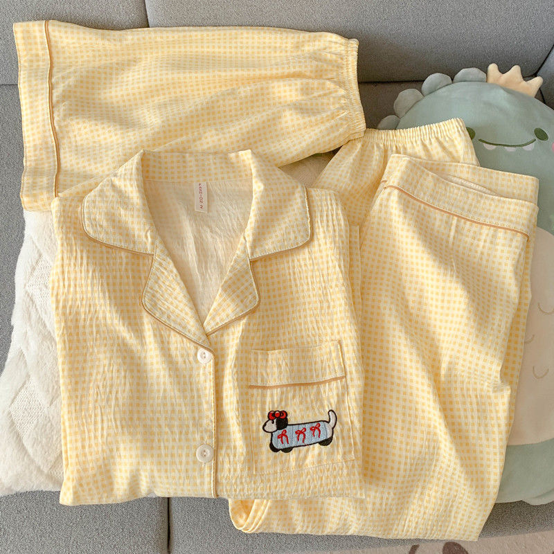 Thumbnail: Women's Cotton Three-Piece Pajama Set