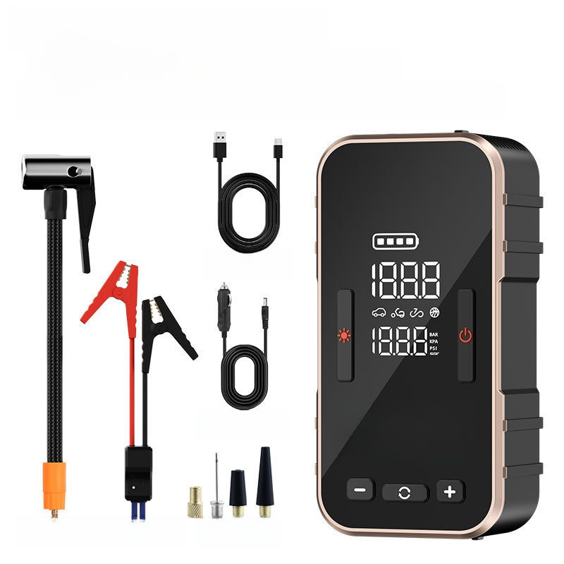 Thumbnail: Portable Car Tire Inflator and Jump Starter with Power Bank
