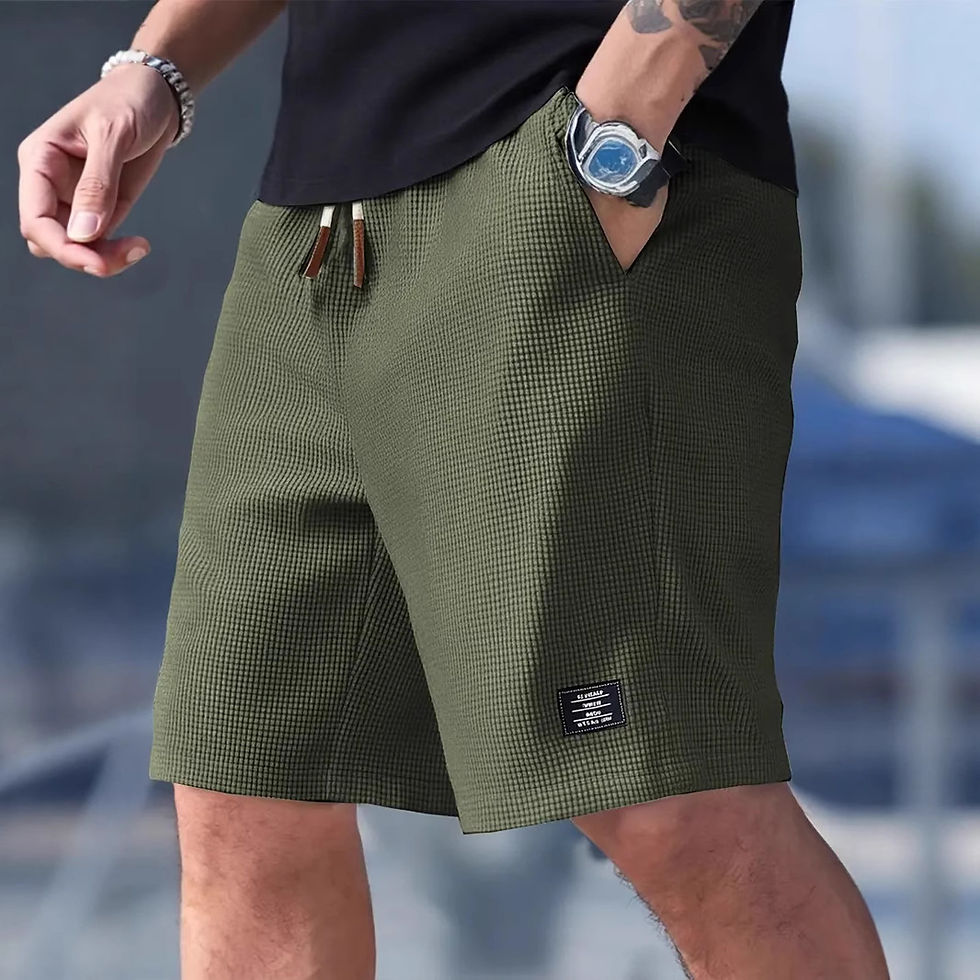 Thumbnail: Men's Pineapple Print Corduroy Shorts Loose Fit Casual Wear
