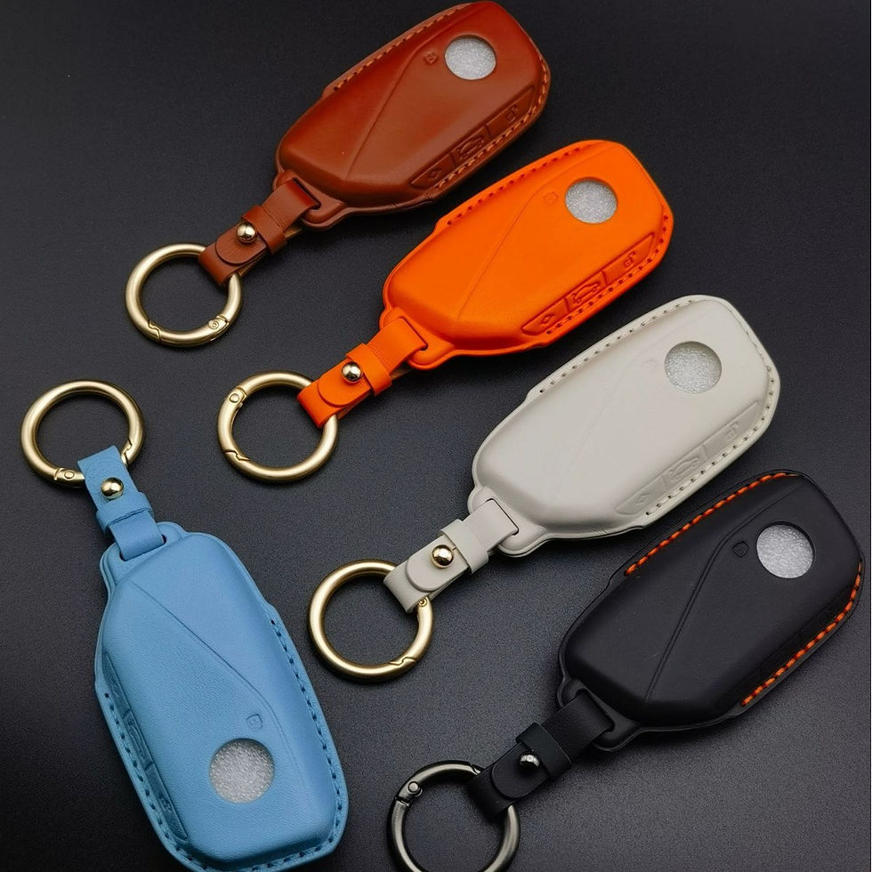 Thumbnail: Genuine Leather BMW Key Cover with Buckle