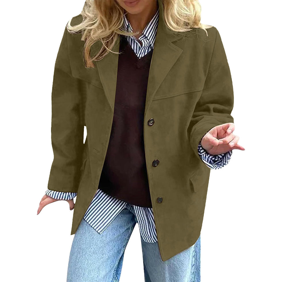 Thumbnail: Womens Retro Loose Pocket Long Sleeve Blazer