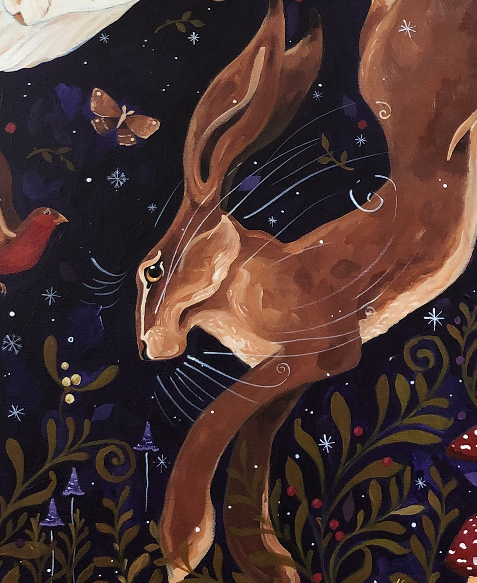 Thumbnail: The Original Cotswold Christmas Hare Painting
