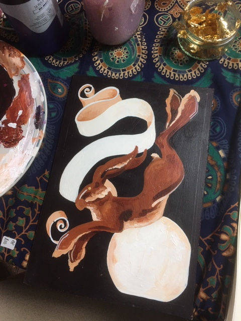 Thumbnail: Over The Moon! ORIGINAL painting upcycle