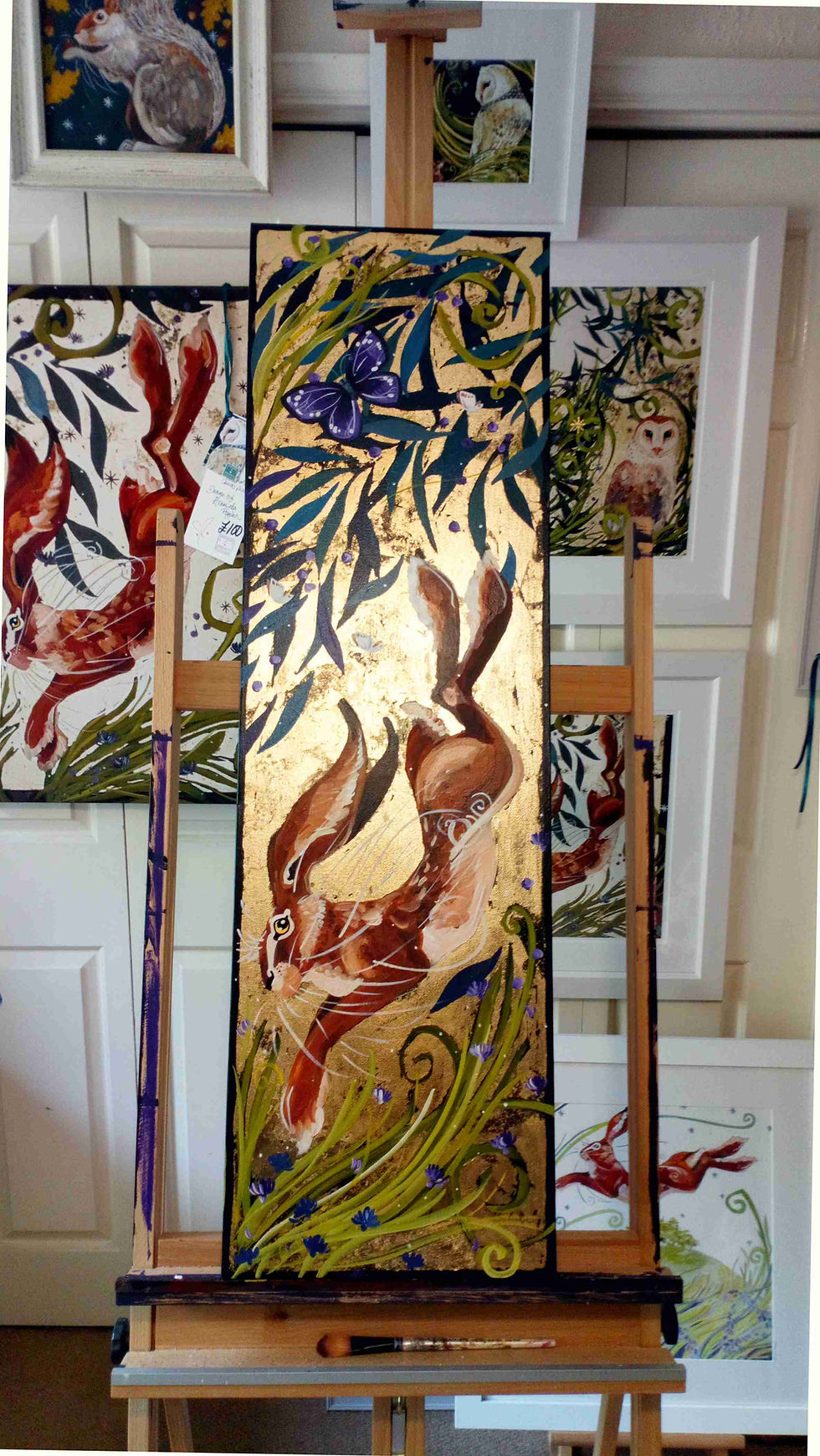 Thumbnail: Hare... go lightly, original canvas