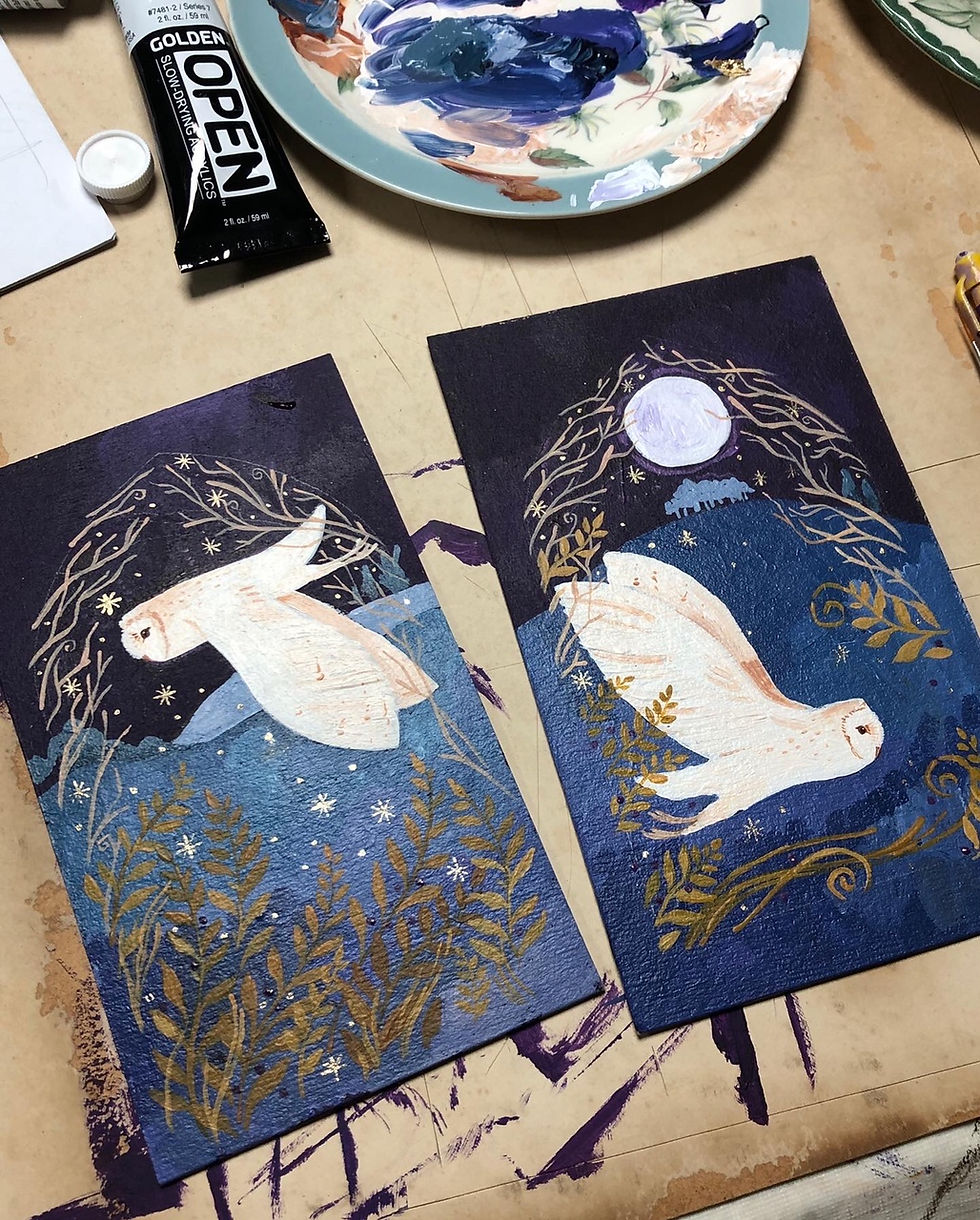 Thumbnail: Lysander & Hermia, fly to the woods, ORIGINAL Painting