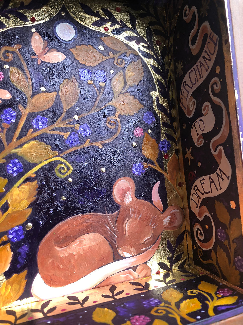 Thumbnail: Hamlet The Sleepy Mouse, original painting