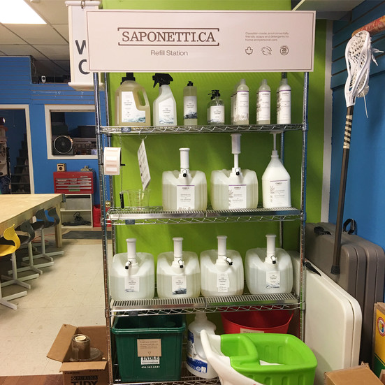 Shelf with bulk soaps 
