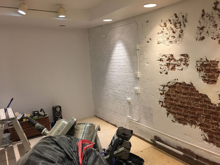 store interior during renovation