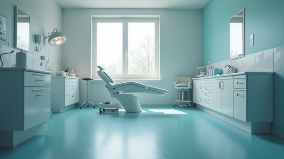 Eye-level view of a modern clinic room prepared for vitamin injections