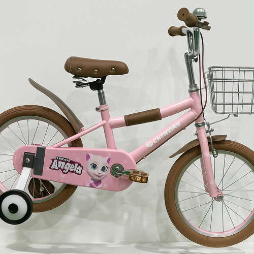 CHENXIAN Talking Angela Kids' Bike – Soft Pink with Basket