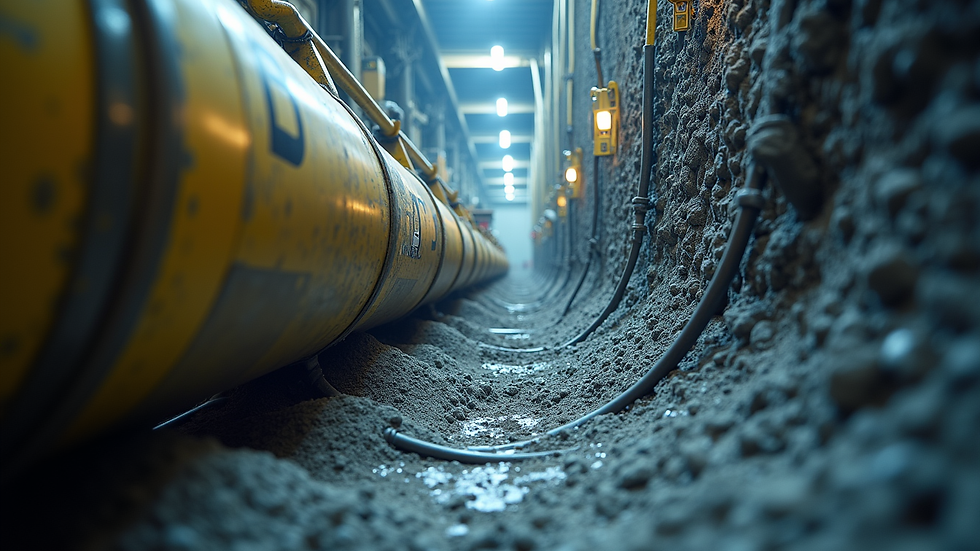 Eye-level view of borehole cleaning equipment setup