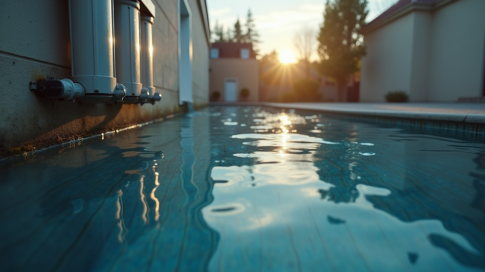Eye-level view of water filtration system installed in a residential bore water setup