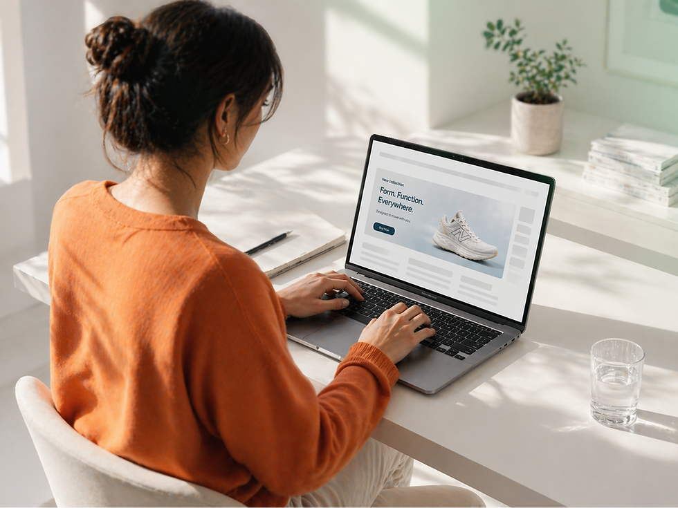 Woman typing on a laptop at a desk