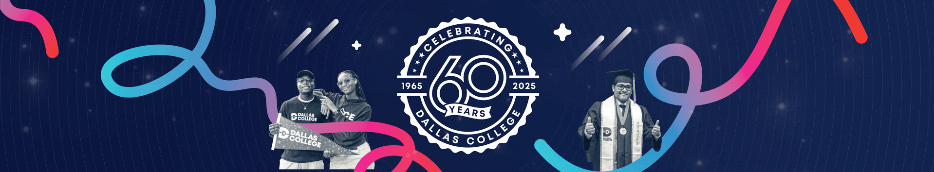 Looping video with sparkles around the event logo