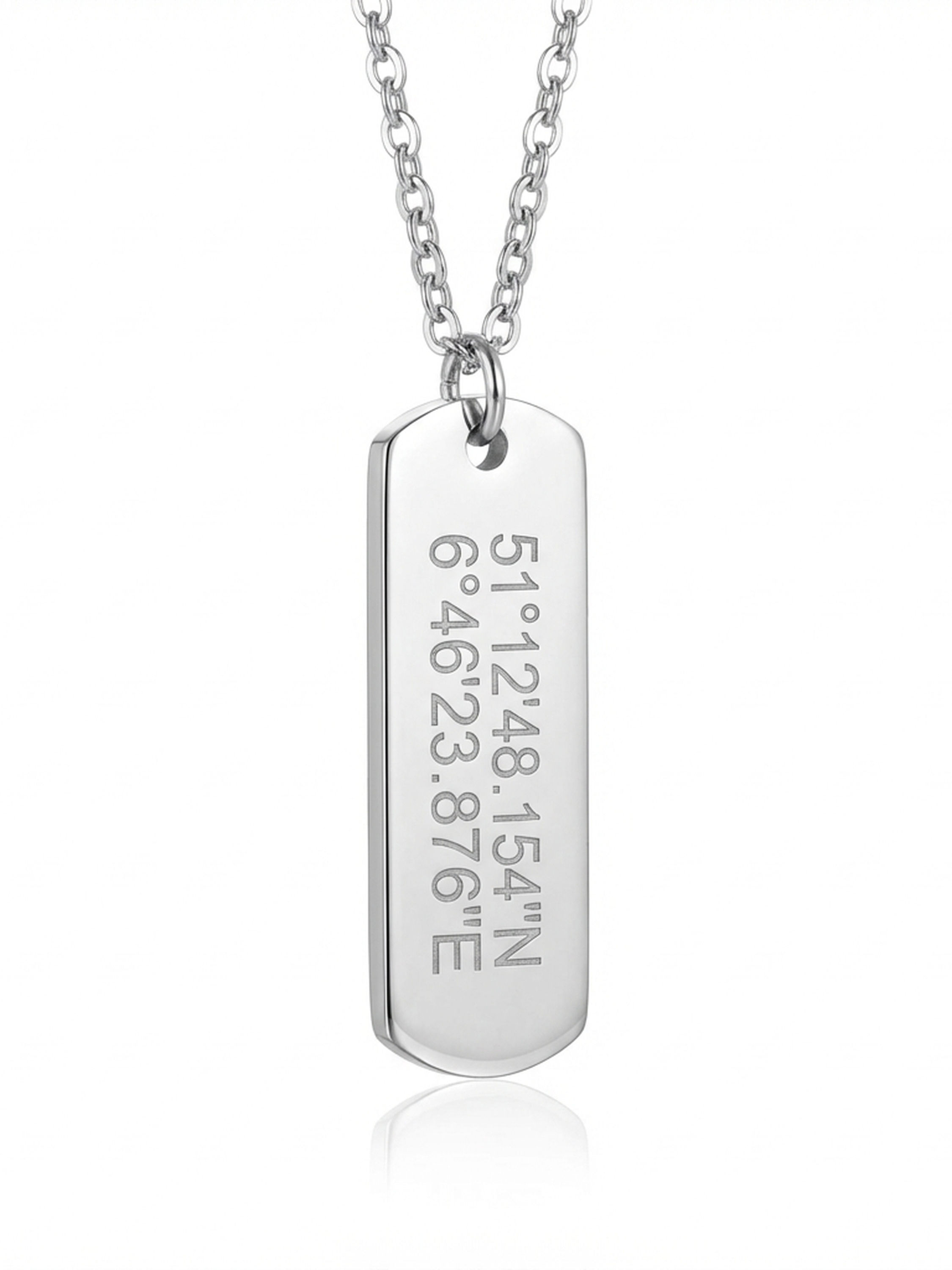 HOME- Koordinatenkette aus Edelstahl