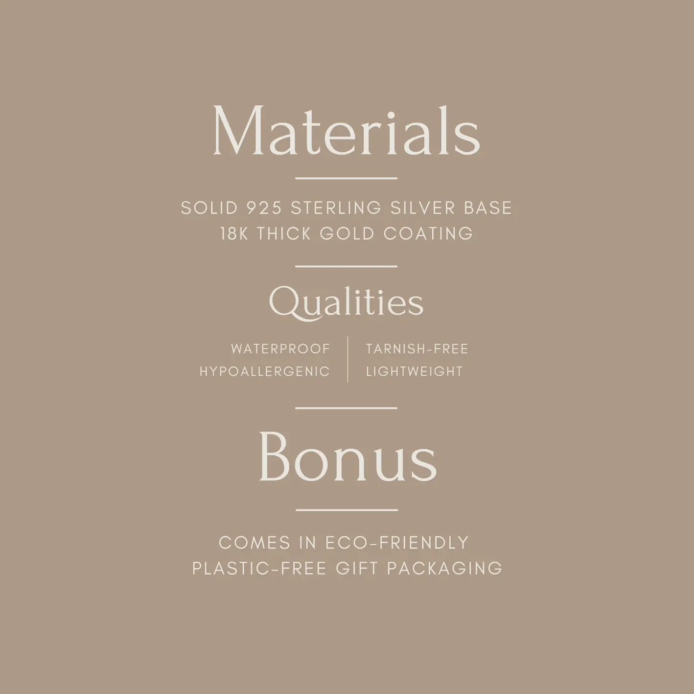 Materialien: 925er Sterlingsilber, 18k Gold; Wasserfest, nickelfrei; umweltfreundliche Verpackung