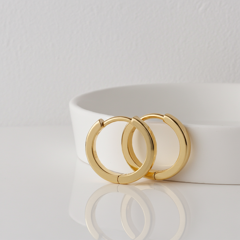 MAI - Kleine Klappcreolen 13mm 925 vergoldet