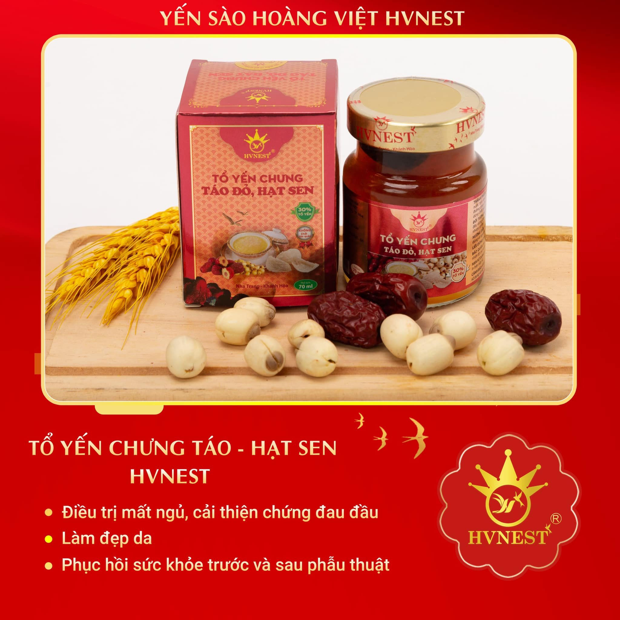 Yến chưng táo đỏ - hạt sen