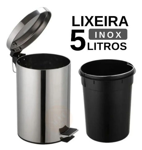 R$ 22 / Lixeira inox 5 litros