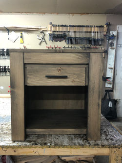 Table de chevet 1 tiroir teinte blé entier de Saman.T-3 Lit zen