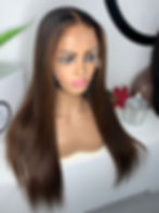 Morgan, a custom hand made lace frontal wig designed to fit each individual clients head size.