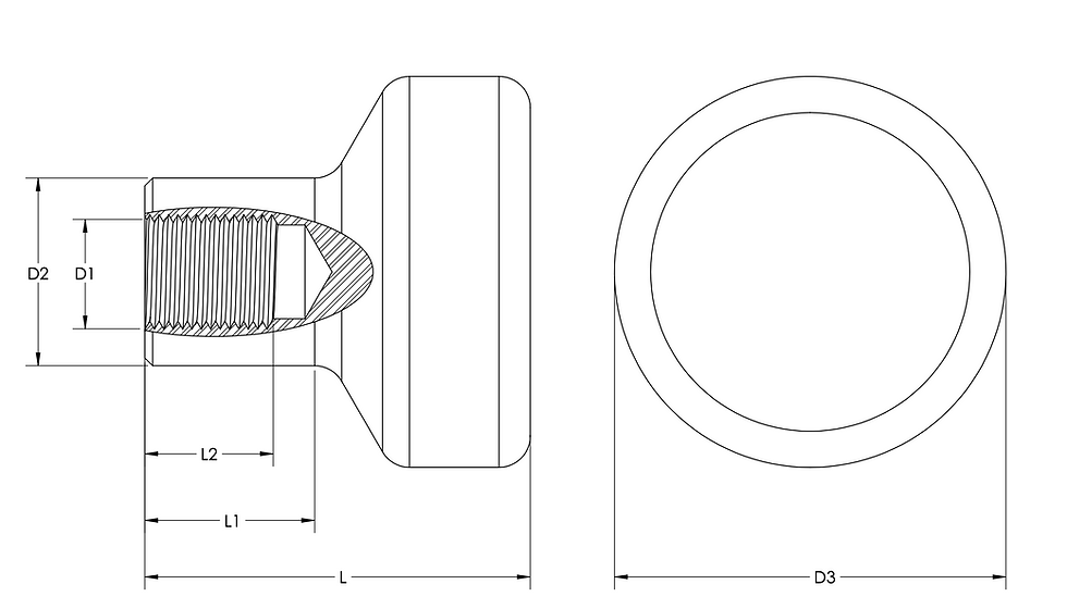 Thumbnail: AH0028-M6.015-A2  Thumb Nut High Type Stainless Steel 303  M6x15mm