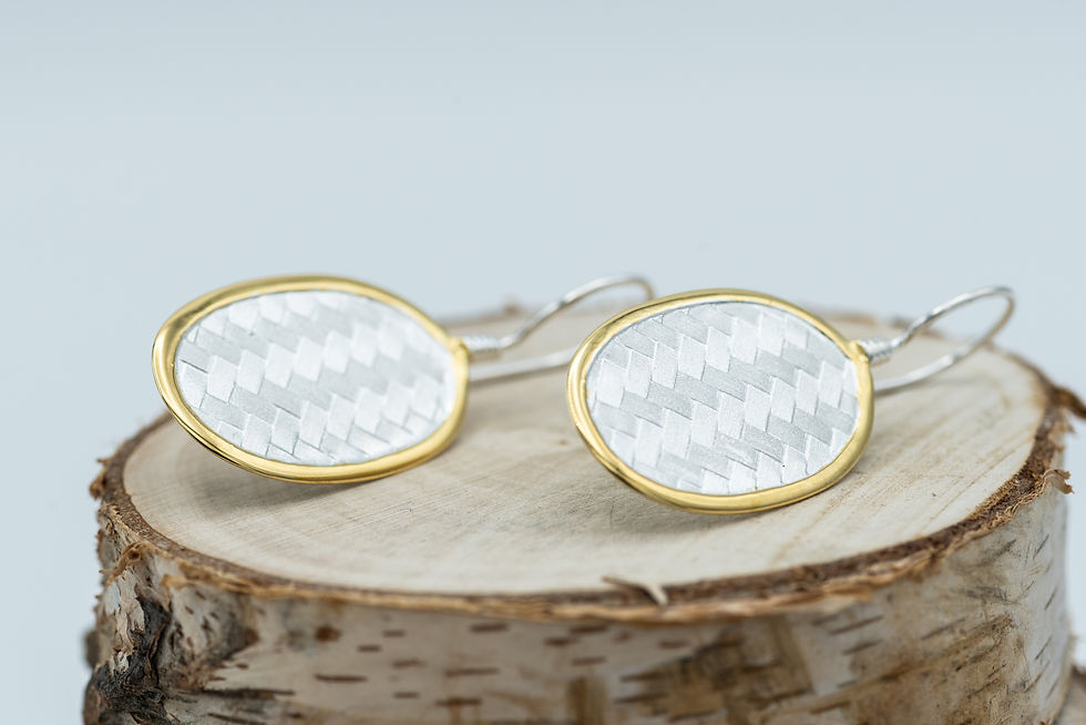 Thumbnail: Oorbellen 'Oval Cobblestone Drop'
