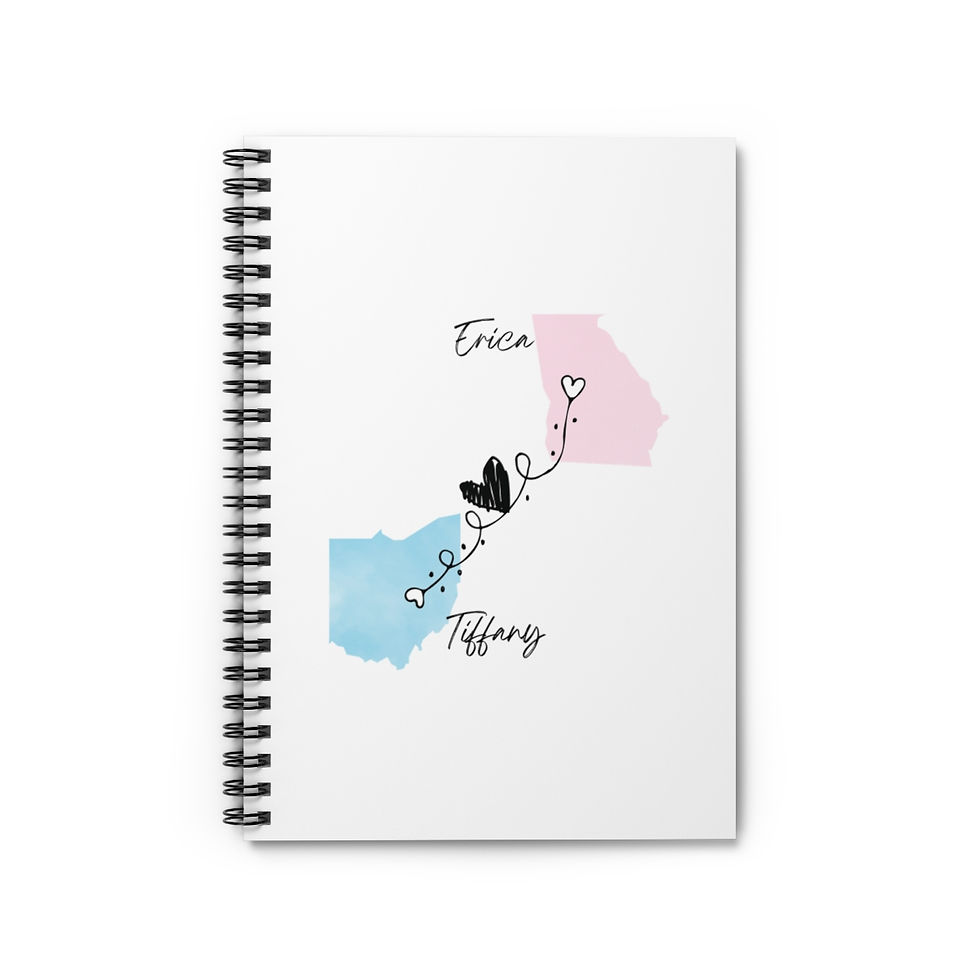 custom notebook-spiral notebook-LongDistance Friendship-Ruled Line Notebook-travelers notebook-Custom State To State Notebook