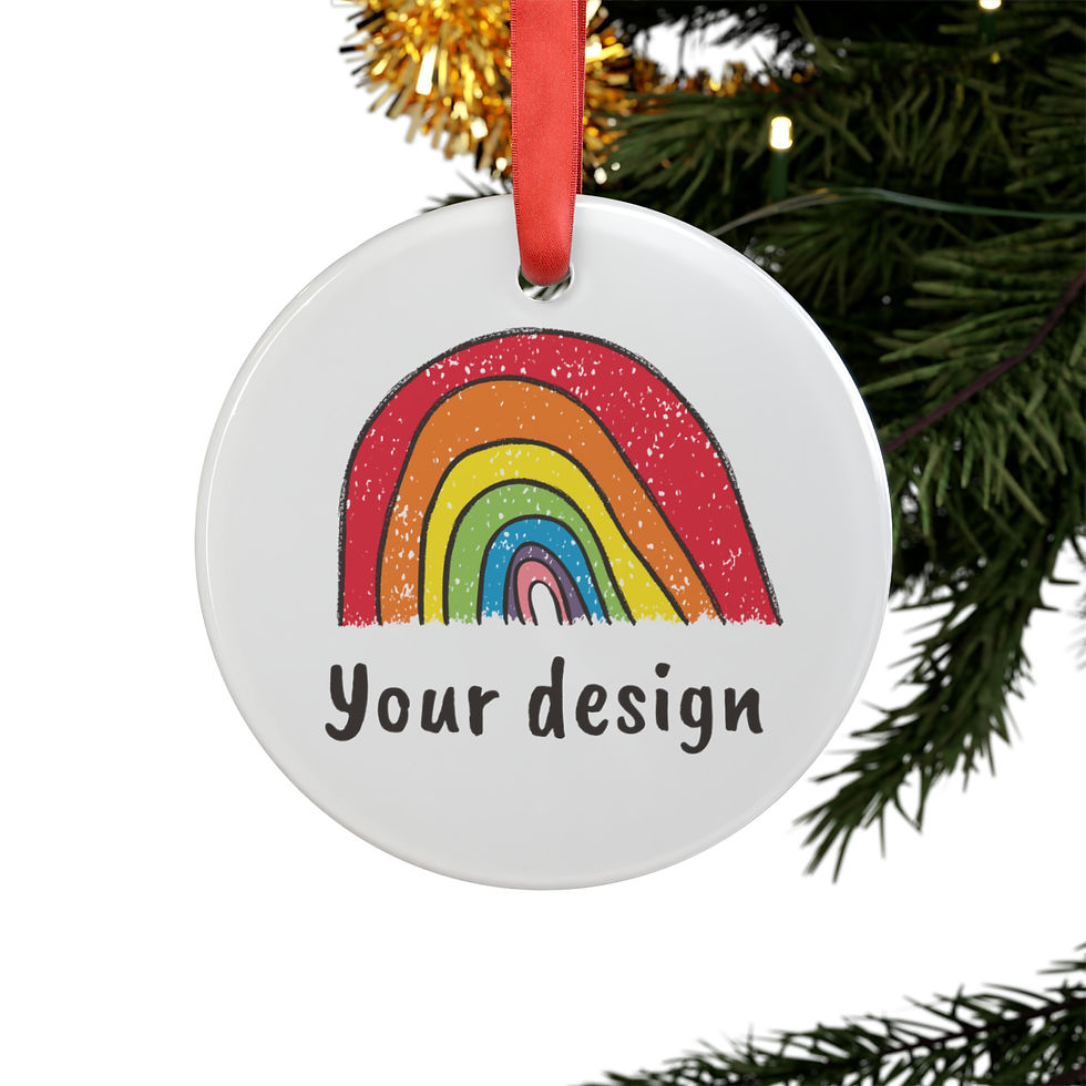 Thumbnail: ceramic ornament-christmas decoration-chrismas gifts-client gifts-company logo-custom ornament-employee gifts-family ornament