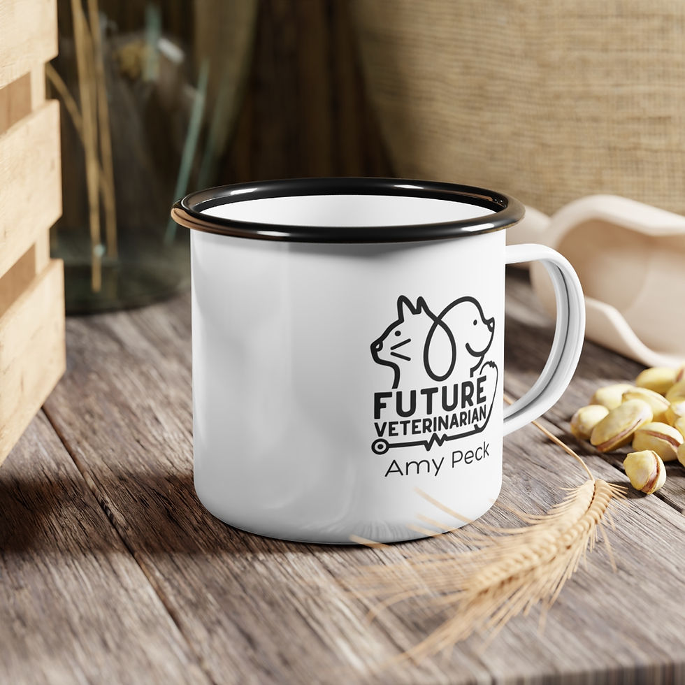 Thumbnail: veterinarian gift-veterinary mug-enamel mug-personalized mug-custom name mug-vet gift-gift for veterinarian-vet gift idea