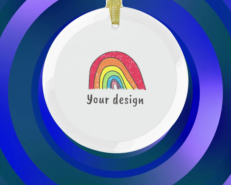 Thumbnail: ceramic ornament-christmas decoration-chrismas gifts-client gifts-company logo-custom ornament-employee gifts-family ornament