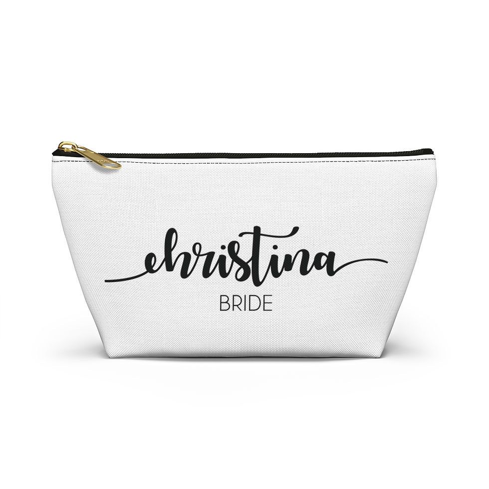 Thumbnail: custom name fiancee pouch-cosmetic bag-custom cosmetic bag-travel cosmetic bag-custom wedding gift-bridal gift-gift for her